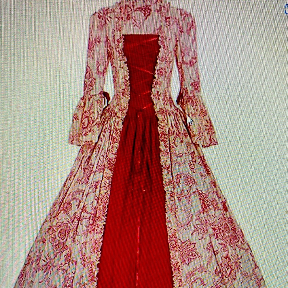 1700's Lady Victorian Dress, Horn Sleeve Costume